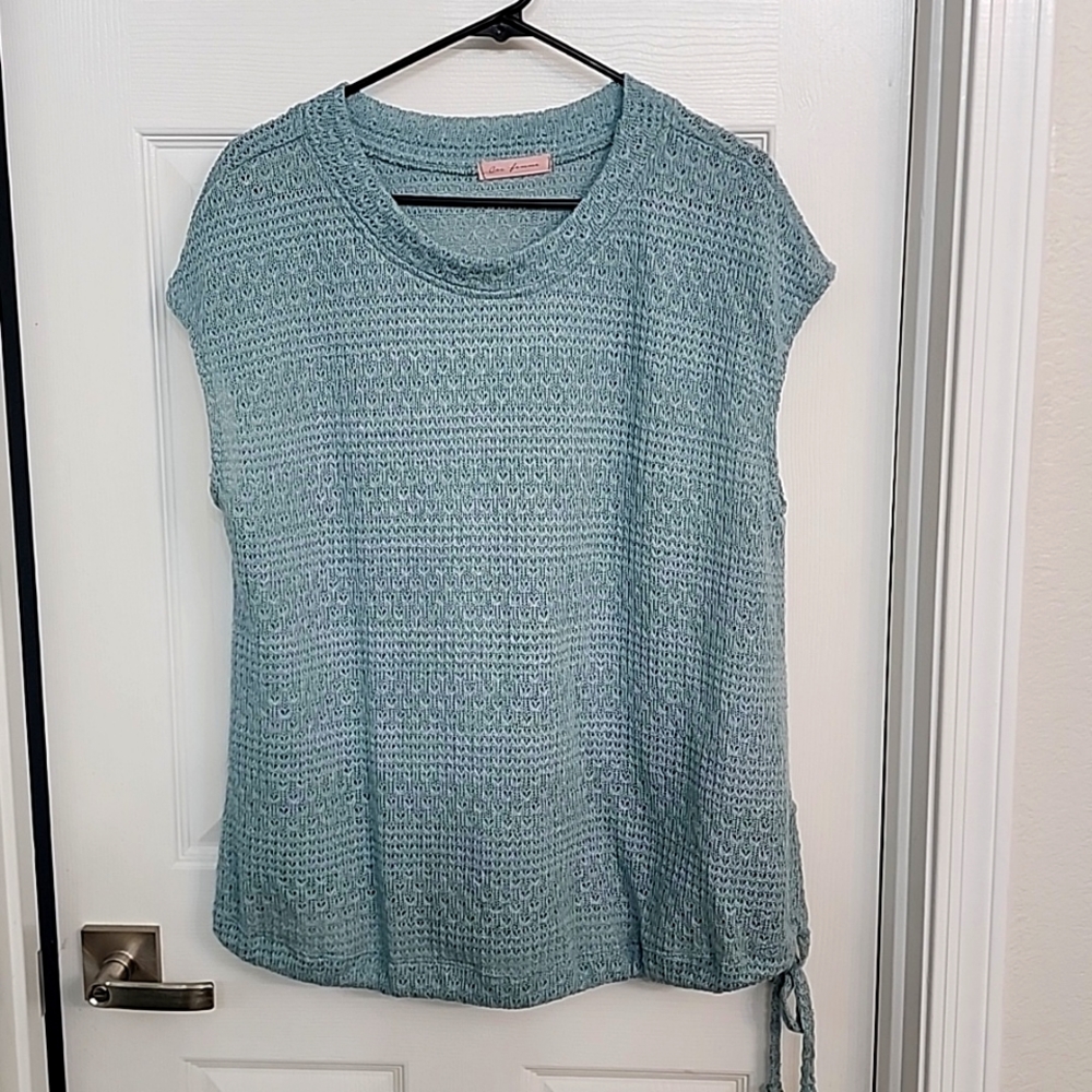 New! Summer is here! Light sweater top with drawstring side tie.